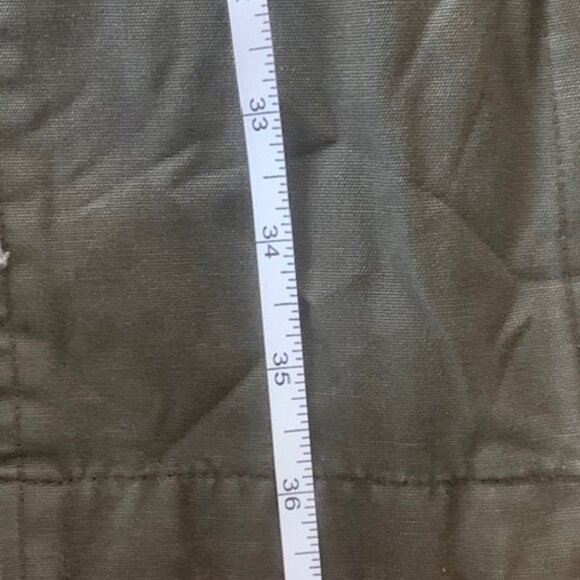 Women’s 12-14 Large Green Buttoned-Up Hooded Linen Coat - Picture 9 of 11